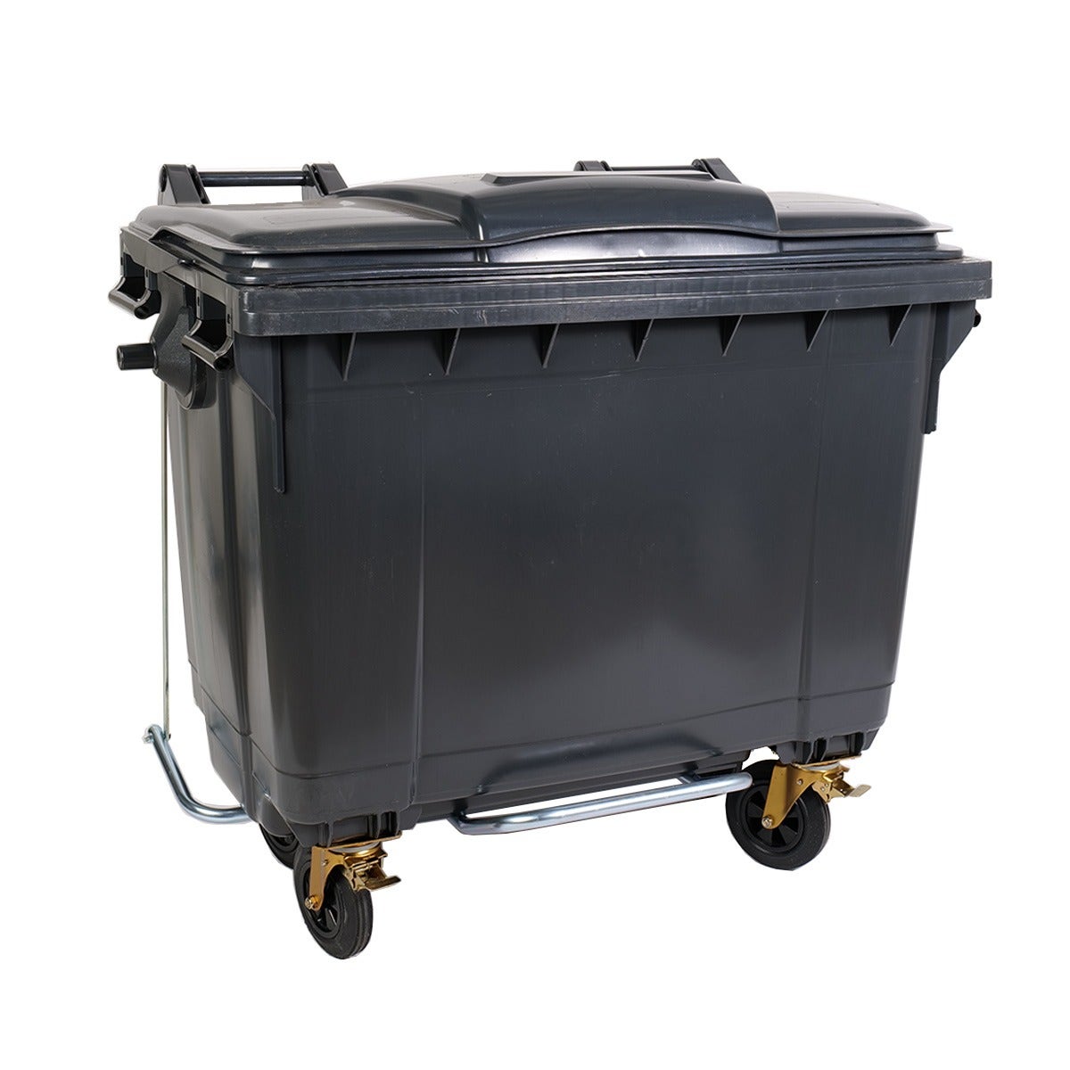 Afvalcontainer 660 liter grijs + voetbediening