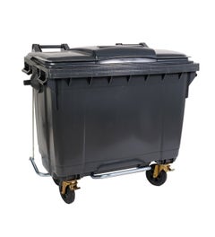 Afvalcontainer 660 liter grijs + voetbediening