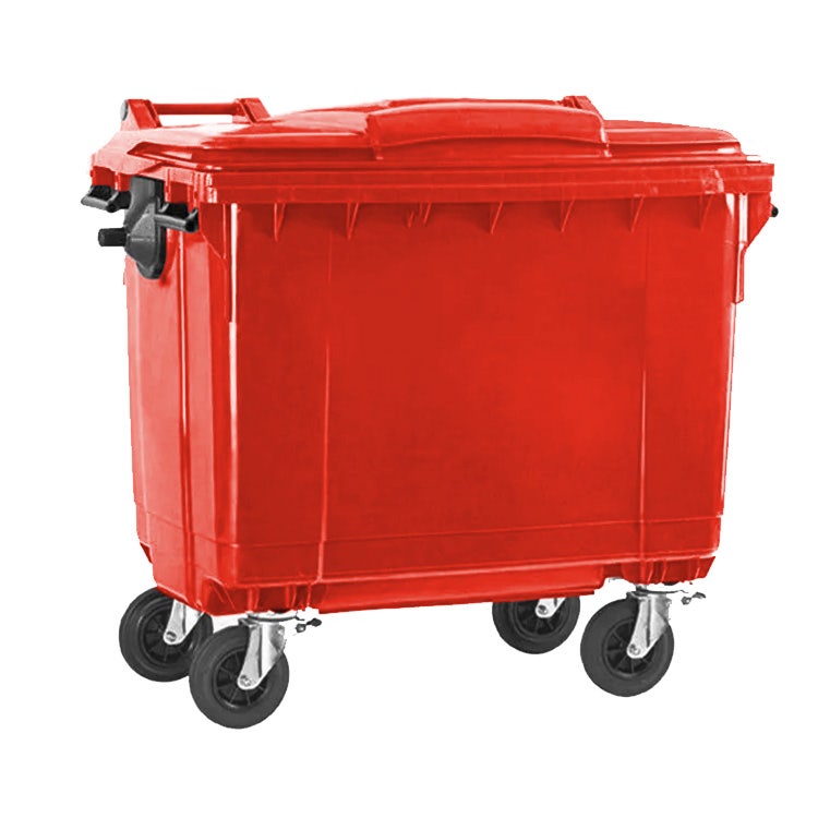 Afvalcontainer 660 liter rood