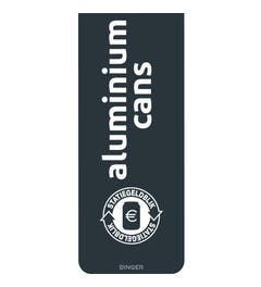 Sticker 65x160 mm cans (EN) zwart - statiegeld logo