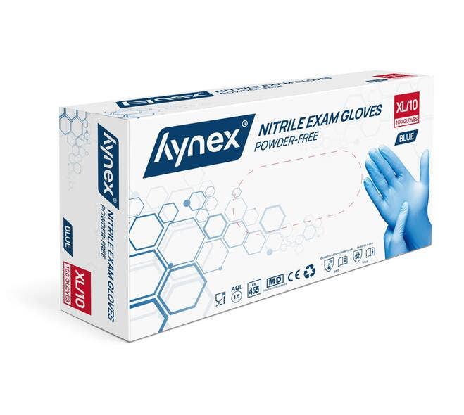 Hynex nitril handschoen blauw ongepoederd - Maat XL - Doos 100 stuks