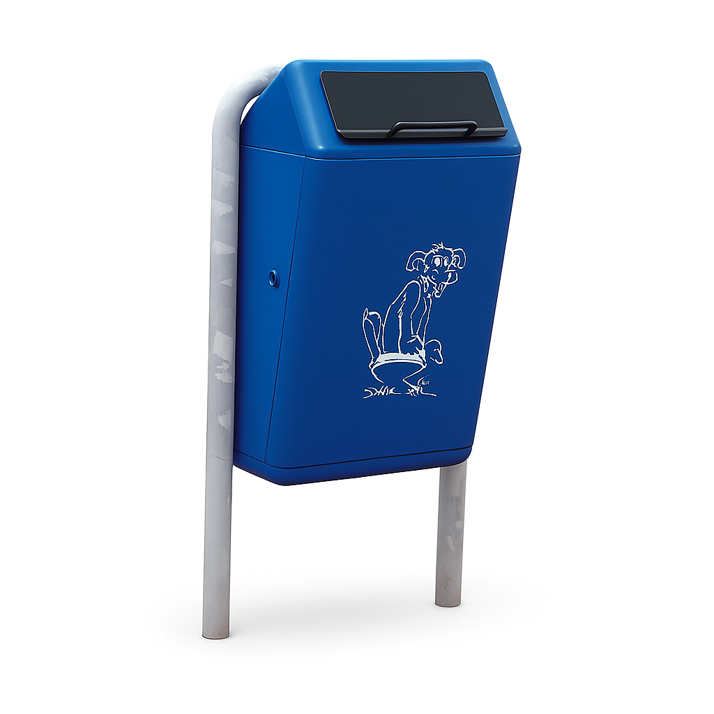 Bammens Capitole Classic 50 liter voor hondenpoep - Blauw RAL 5010
