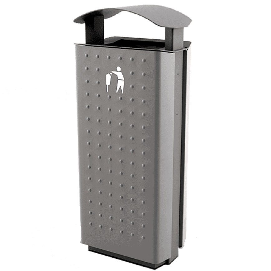 Bammens Citypole Curve dak 100 liter aluminiumgrijs RAL 9007