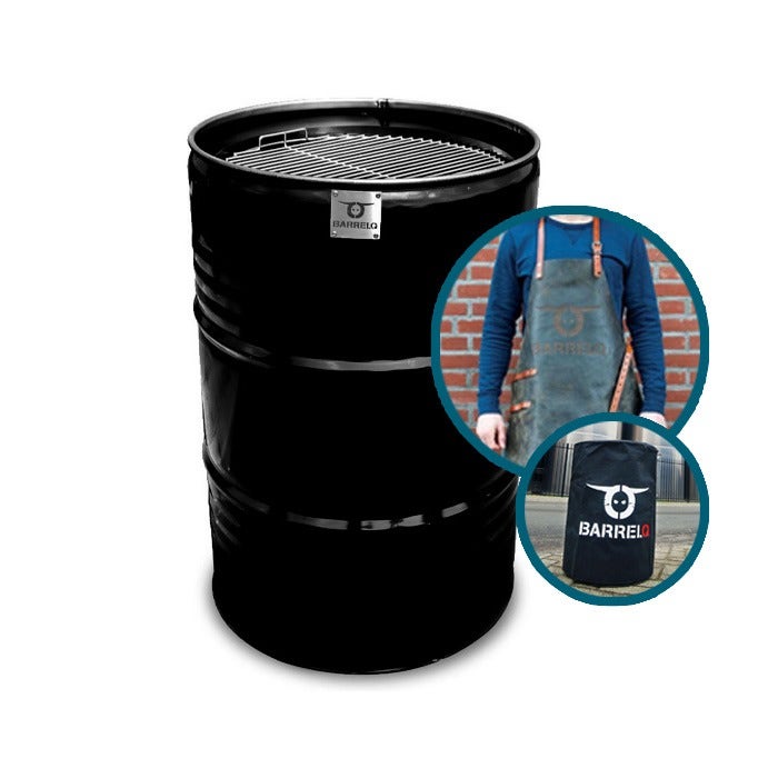 BarrelQ Big olievat barbecue - 200L - Inclusief hoes, schort en teppanyaki-plaat