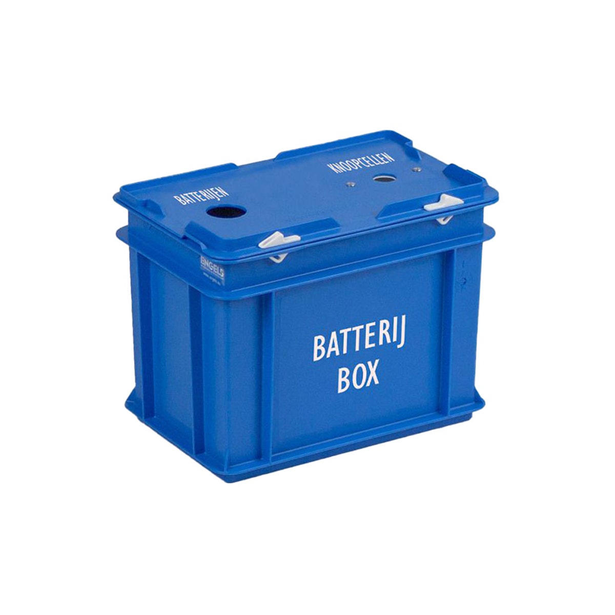 Blauwe batterijbox 9 liter voor batterijen en knoopcellen