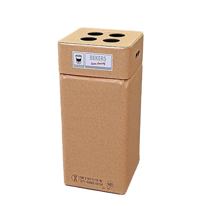 Kartonnen afvalbak voor koffiebekers los - Hoogte 80 cm