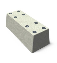 Betonpoer 600x250x200mm + 8 schroefhuls M12 voor Furns afvalbakken