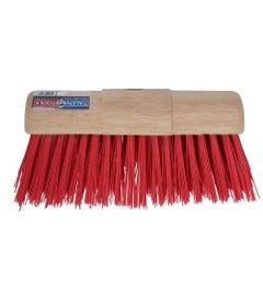 Bezem halfrond nylon rood 31cm - Zonder steel
