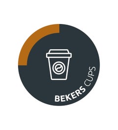 Containersticker voor bekerinzameling Ø170mm grijs/bruin