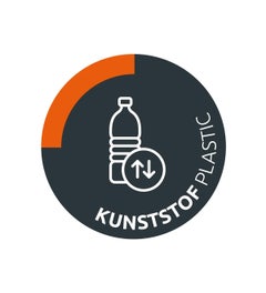 Sticker Ø85mm grijs/oranje Kunststof /plastic