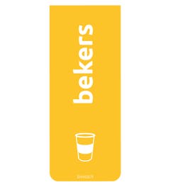 Sticker 65x160 mm bekers geel