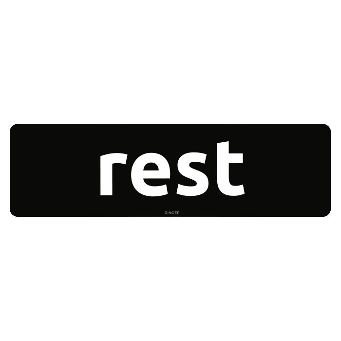 Sticker 31x9 cm rest afval zwart