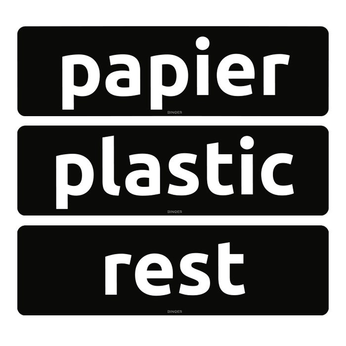 Sticker 31x9 cm zwart voor containers, olievaten, en meer