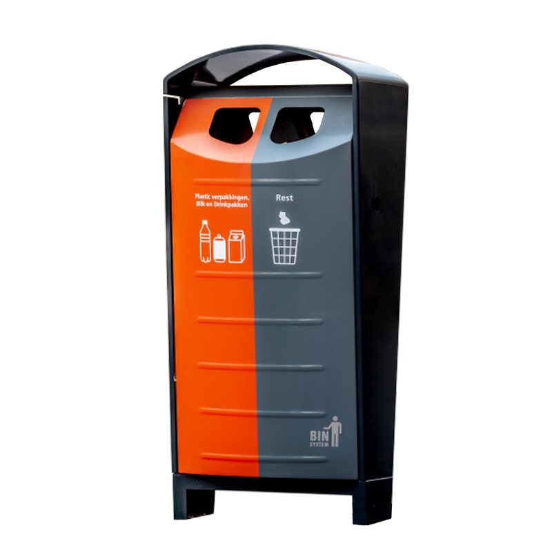 Buitenafvalbak voor afvalscheiding 2x 50 liter