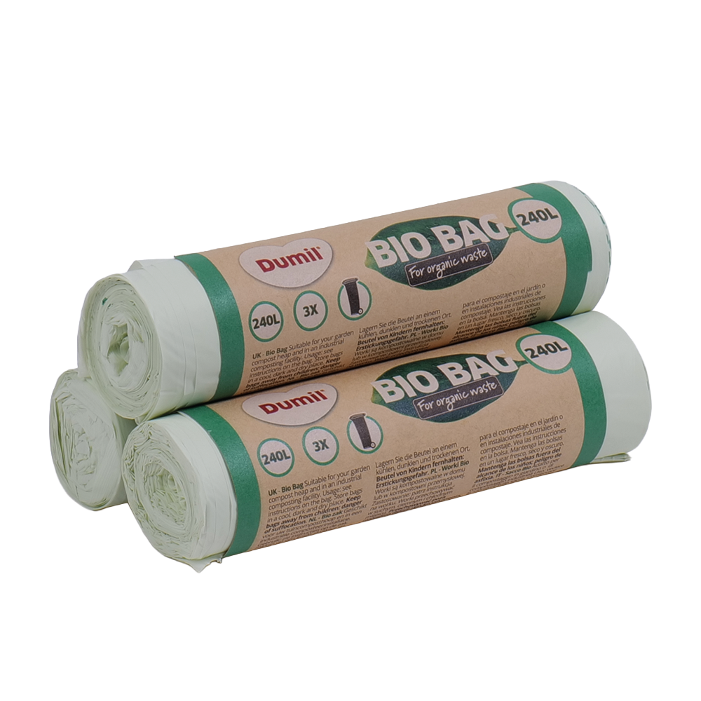 GFT zakken | Groene container zakken | Dumil biologisch afbreekbare zakjes | Zakken voor GFT container | GFT containerzakken 240 liter