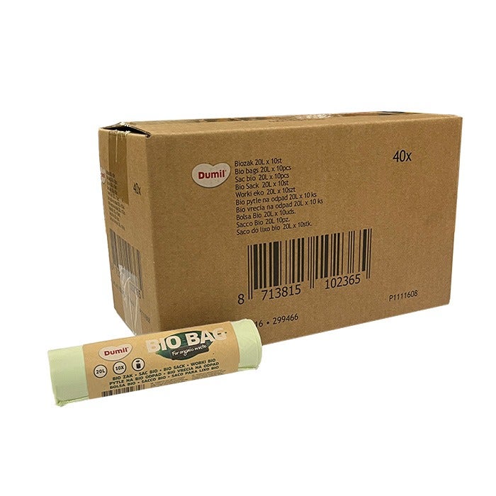 Biozakken 20 liter groen 45x50 cm composteerbaar - Doos 400 zakken