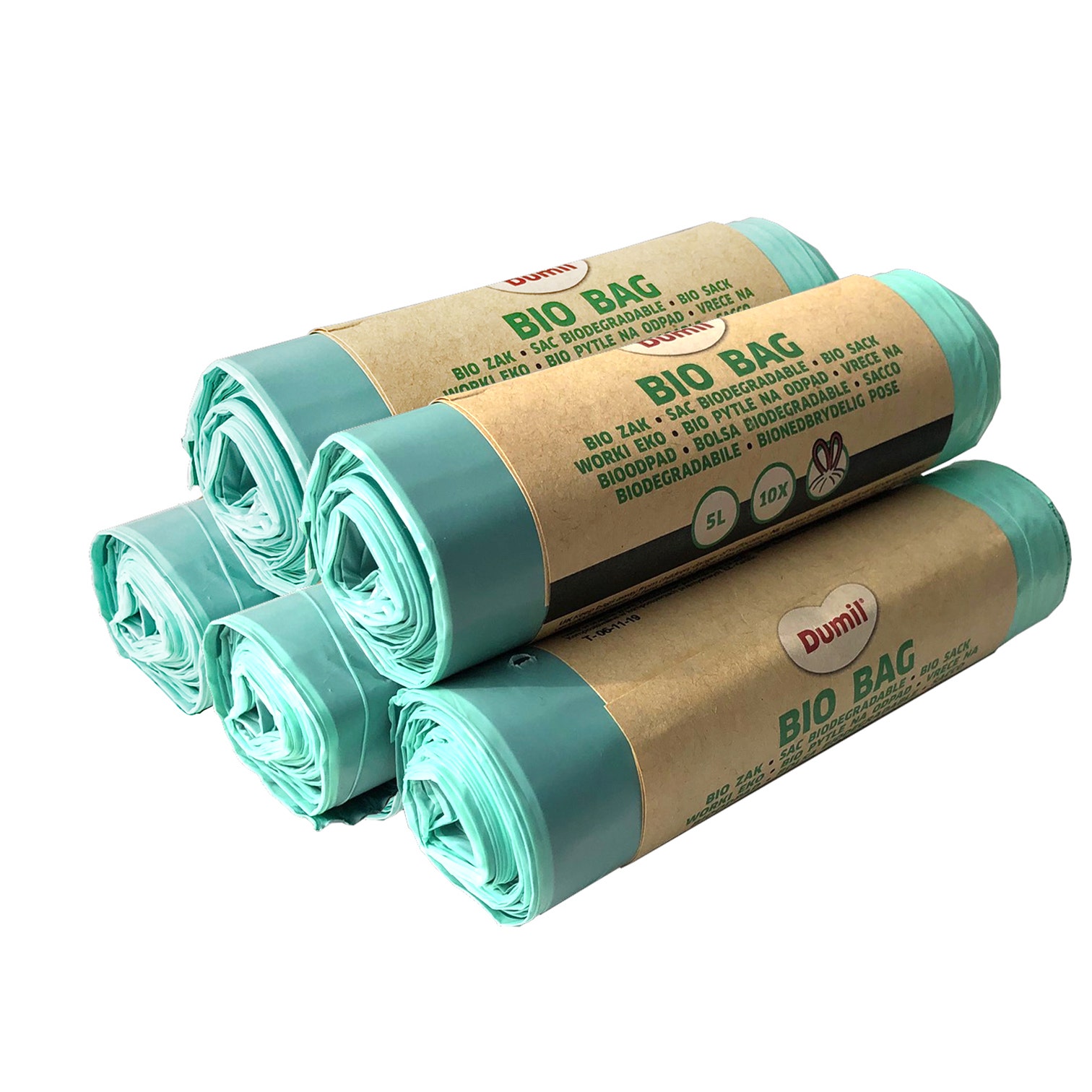 Biozakken 5 liter groen 35x37 cm met trekbandsluiting  - 50 stuks