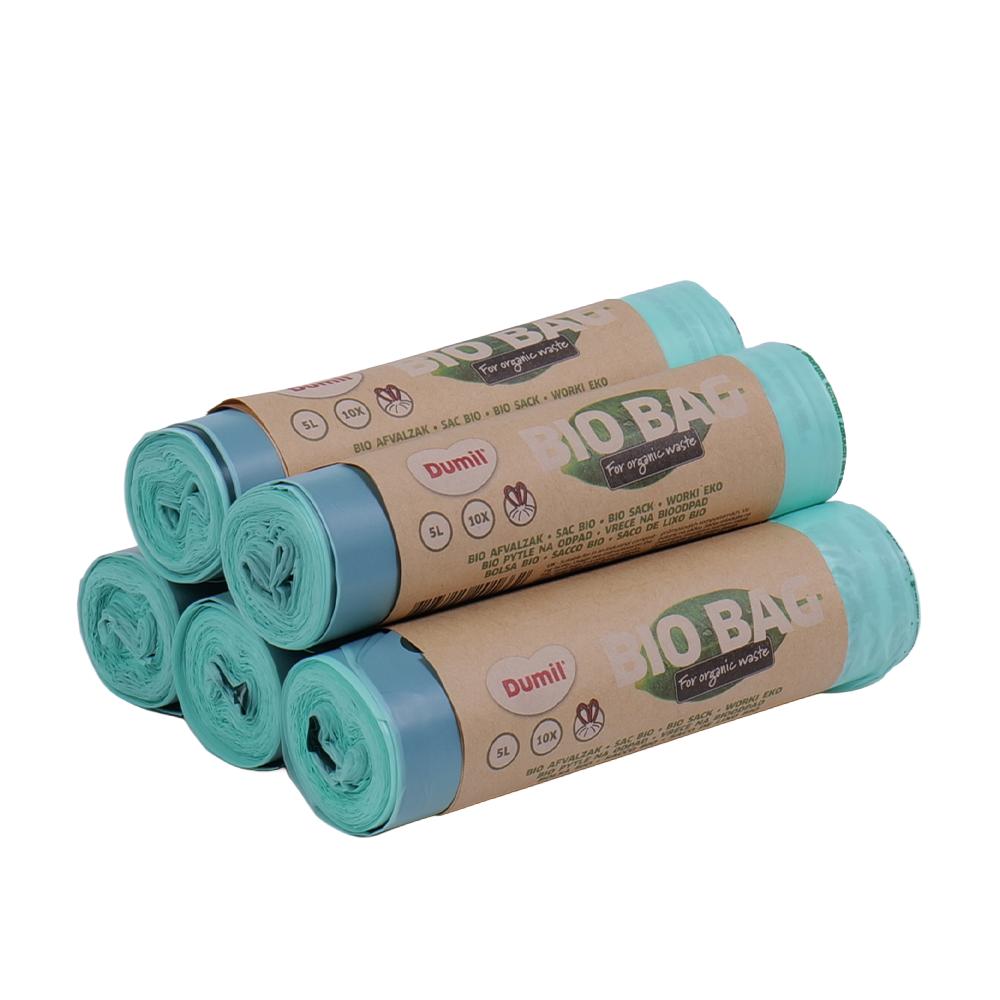 Biozakken 5 liter groen 35x37 cm met trekbandsluiting  - 50 stuks