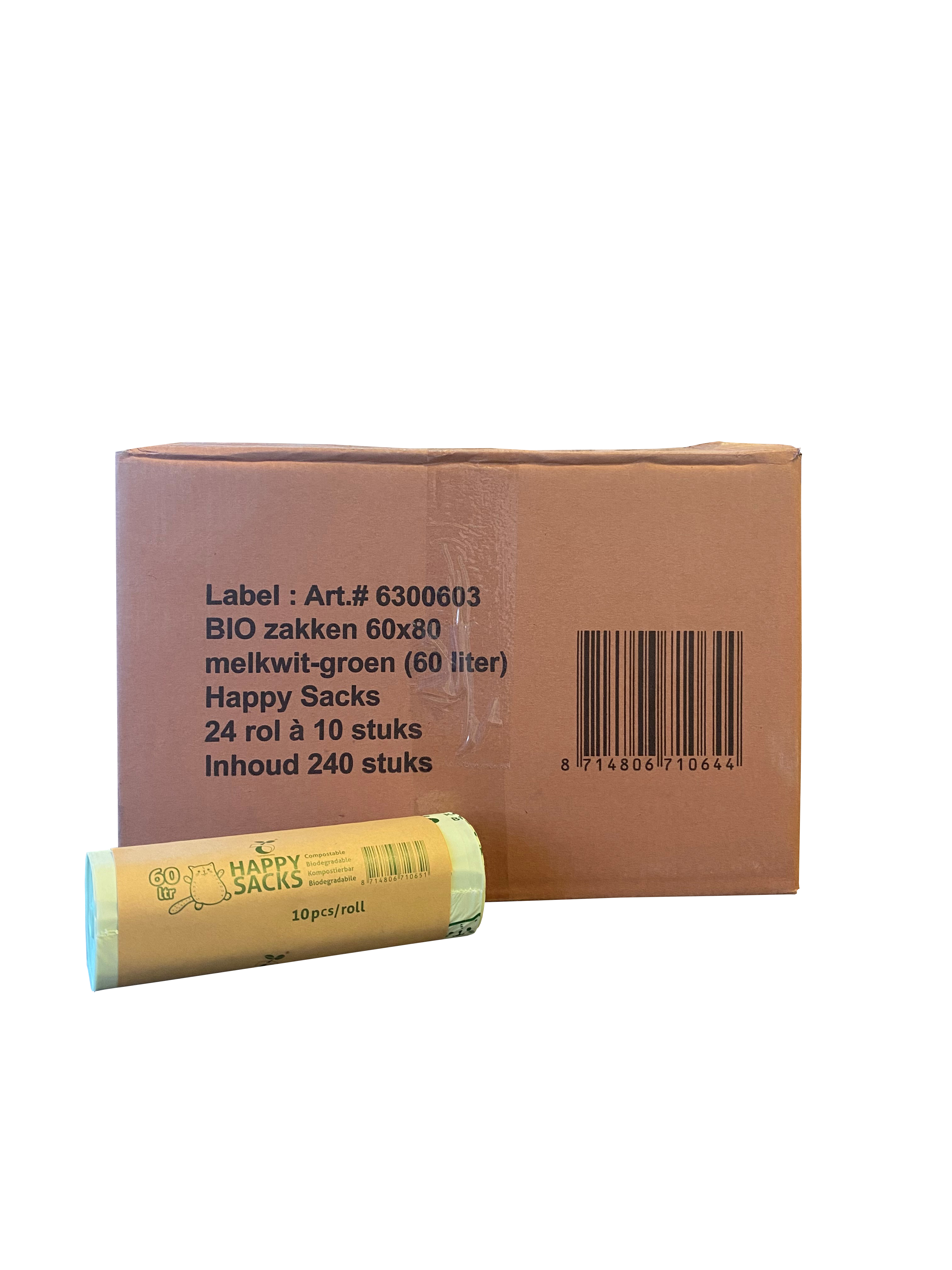 Happy Sacks biozakken 60 liter - 24 rollen à 10 stuks