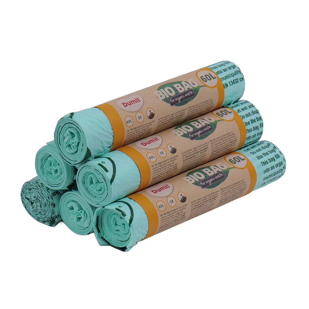 Biozakken 60 liter groen 60x80 cm - Doos 30 zakken