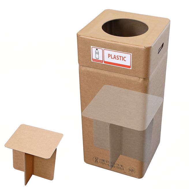 Bodemverhoger kartonnen afvalbak - Hoogte 36 cm