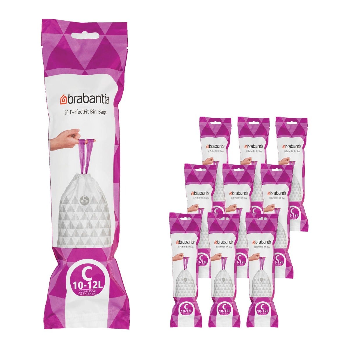 Brabantia afvalzakken code C - 10-12 liter - Doos 12x20 zakken