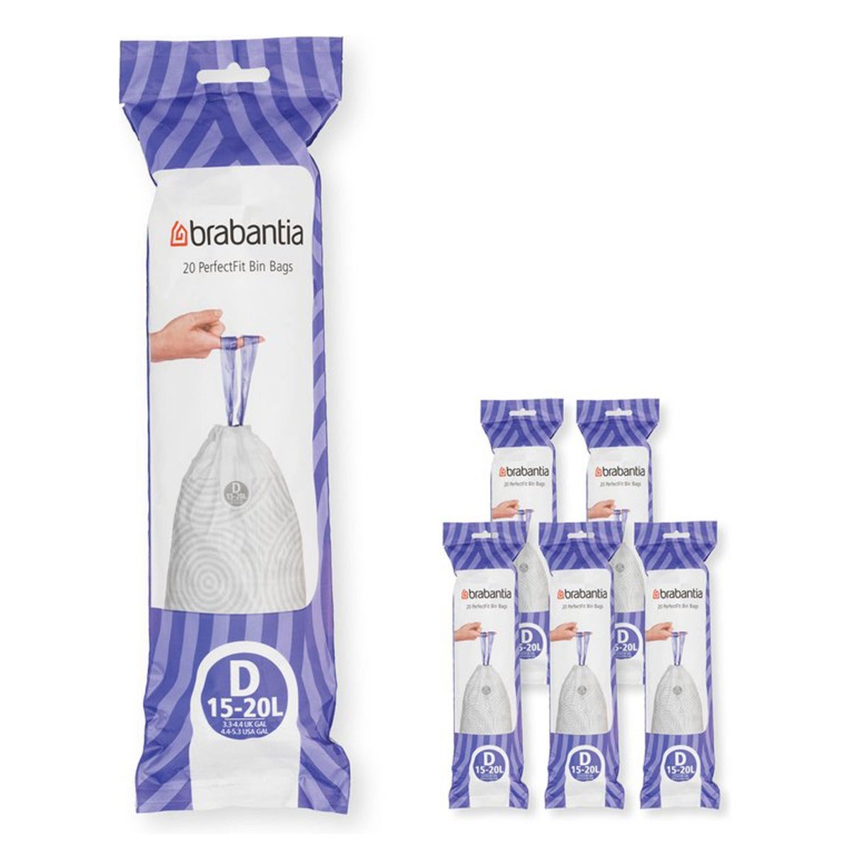 Brabantia afvalzakken code D - 12 rollen x 20 zakken 