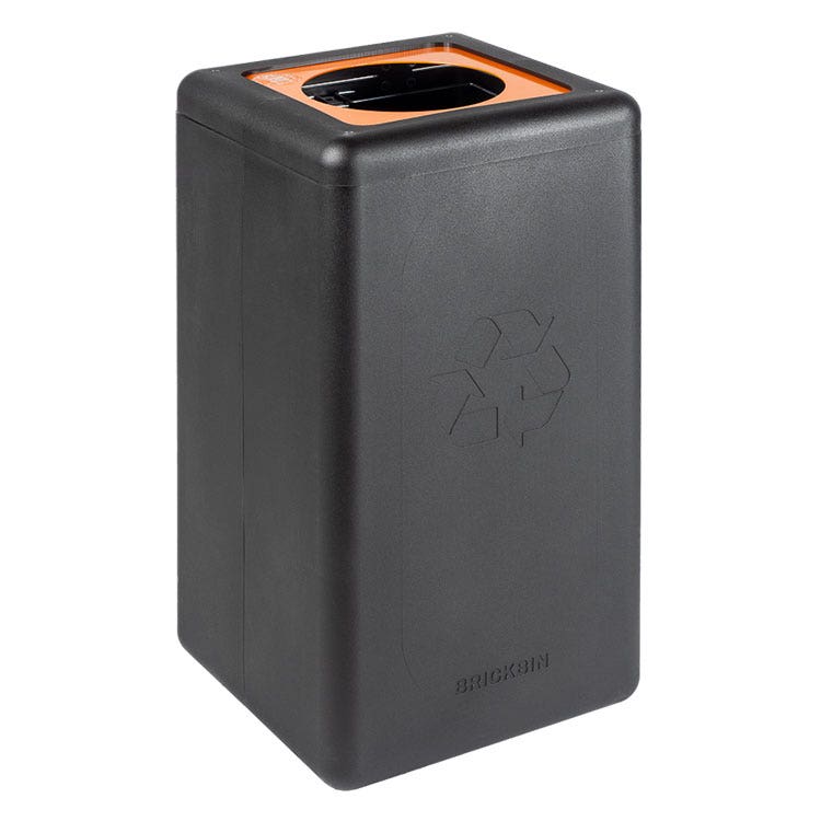 BrickBin afvalbak 60 liter zwart - voor restafval - met zakhouderring