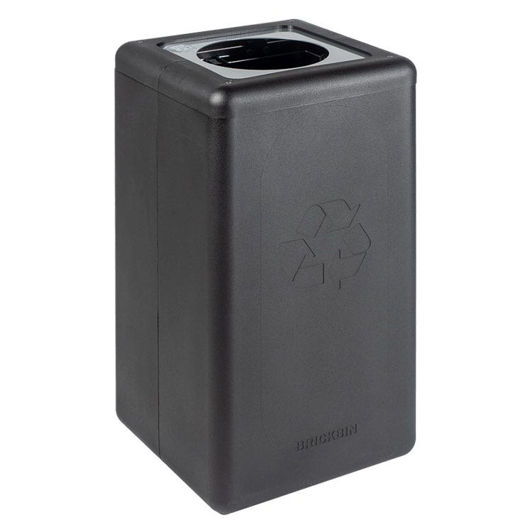 BrickBin prullenbak 60 liter zwart - voor restafval - Afval scheiden op school