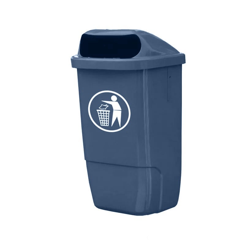 Kunststof buitenafvalbak DIN Contenur 50 liter blauw
