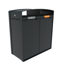 Buitenafvalbak Storr 2x100 liter zwartgrijs