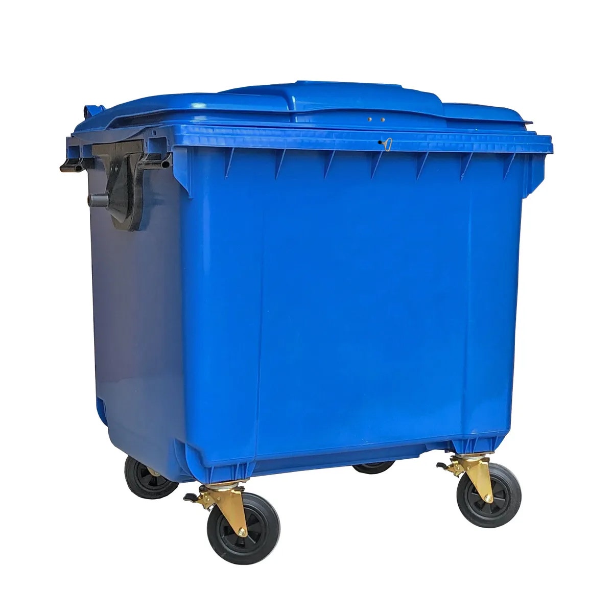 Afvalcontainer 1100 liter blauw met driekantslot