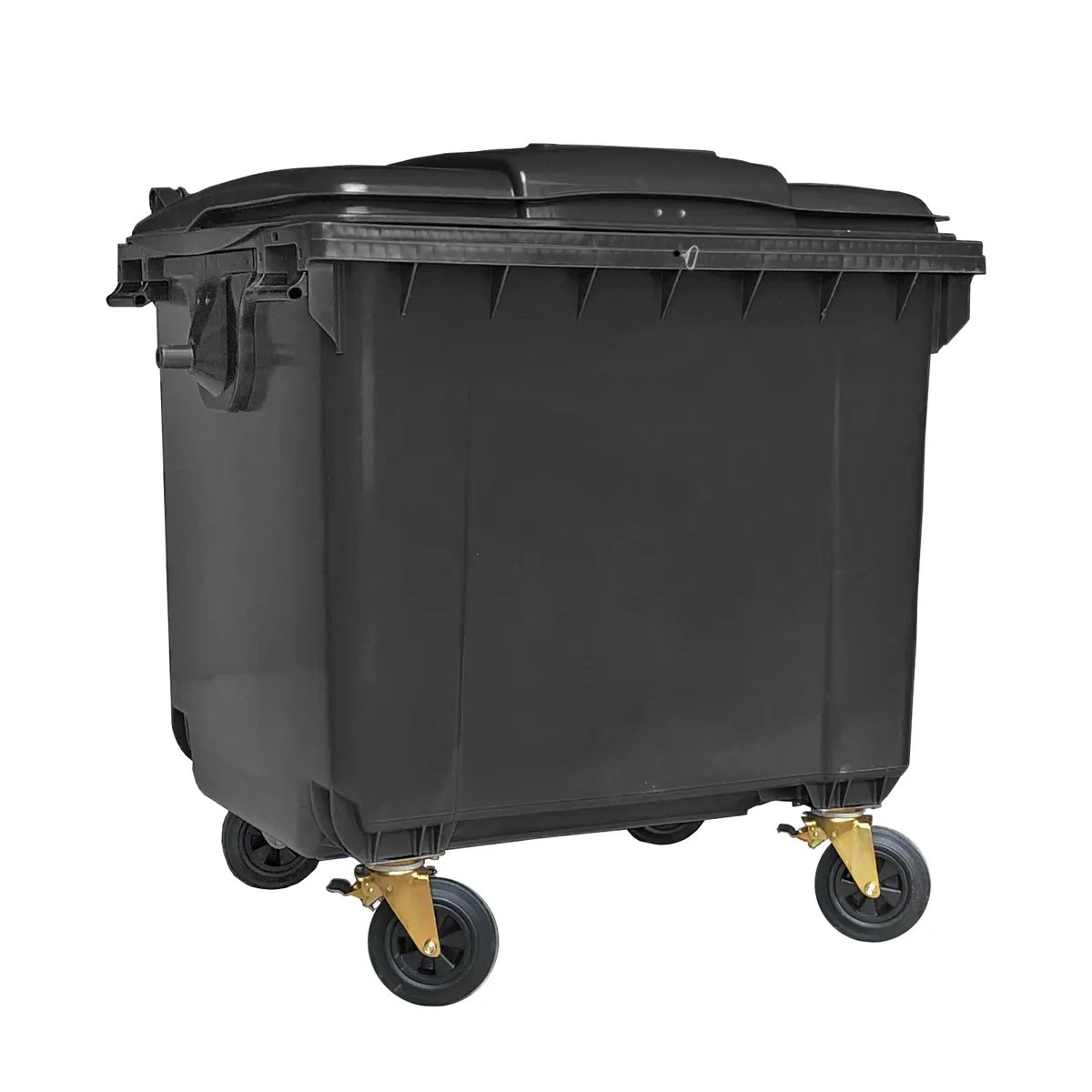 Afvalcontainer 1100 liter grijs met driekantslot