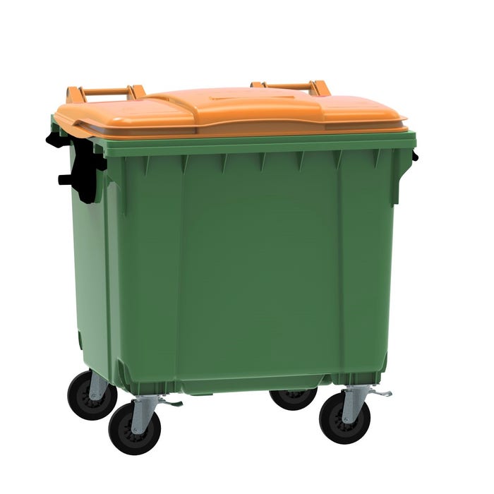 Prosperplast Wheeler Afvalcontainer met wielen en deksel, 95 liter, grote vuilnisbak, universele container, kunststof, groen Prosperplast Wheeler Afvalcontainer met wielen en deksel, 95 liter, grote vuilnisbak, universele container, kunststof, groen