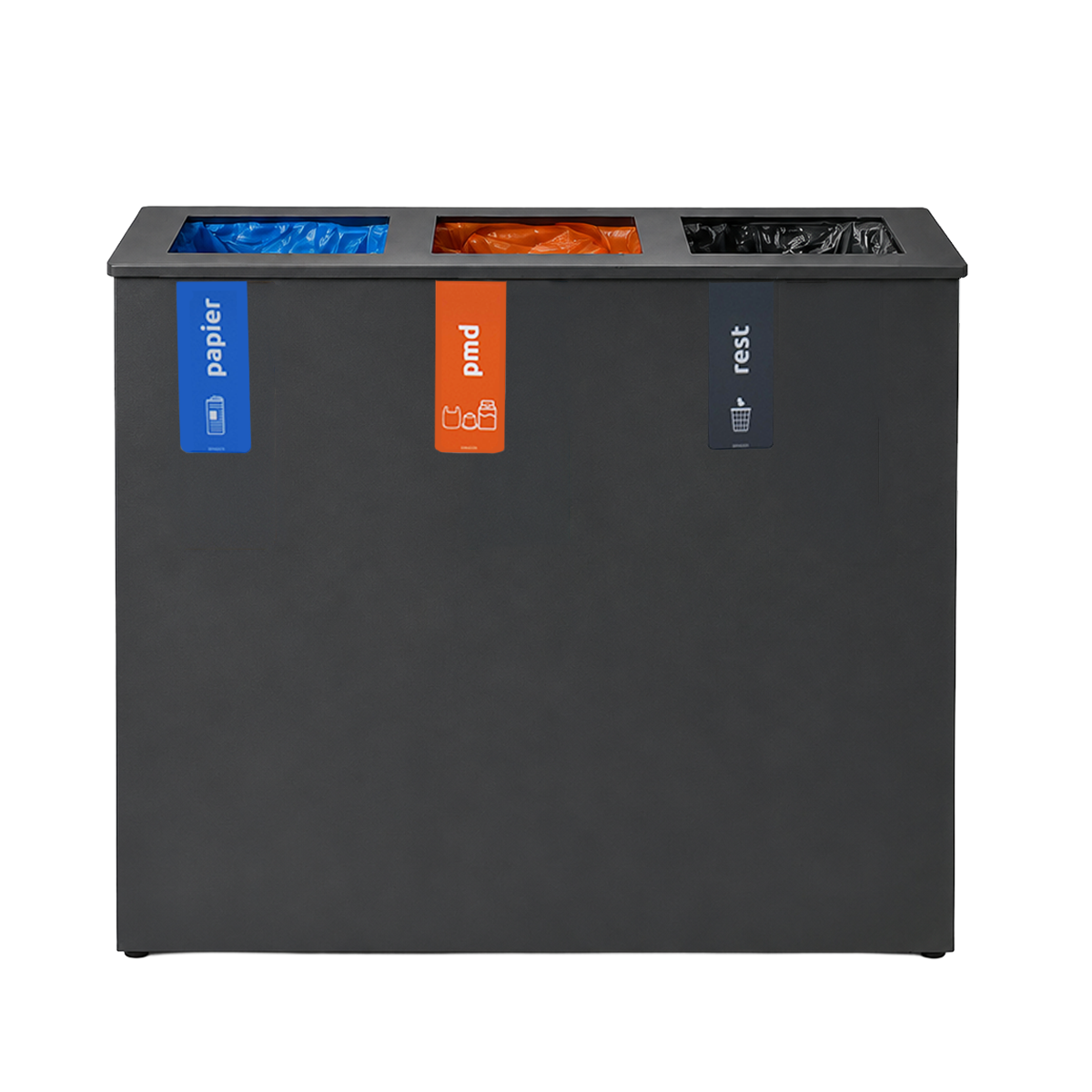 Crafter afvalbak 3x34 liter antraciet