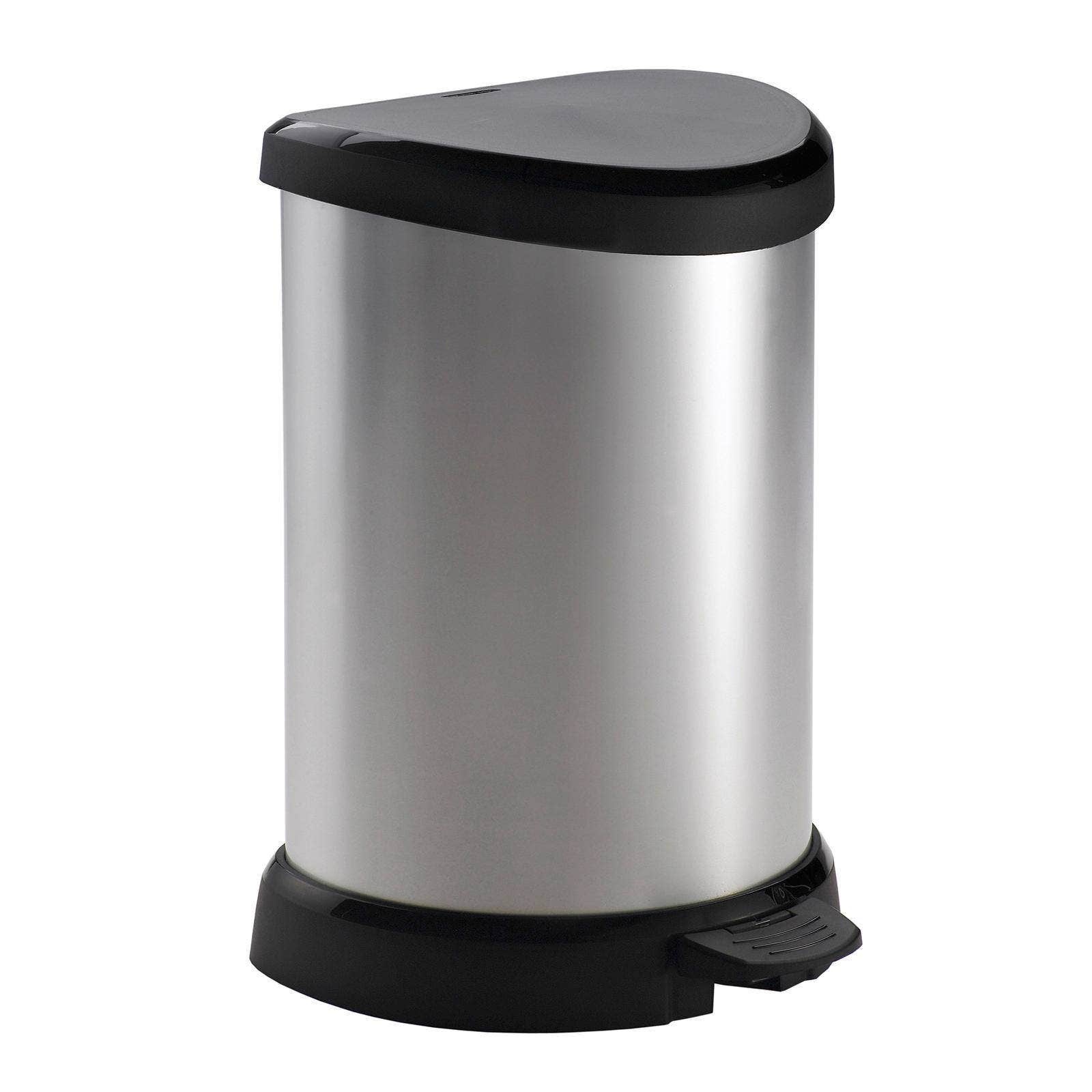 Curver Decobin pedaalemmer zilver 20 liter