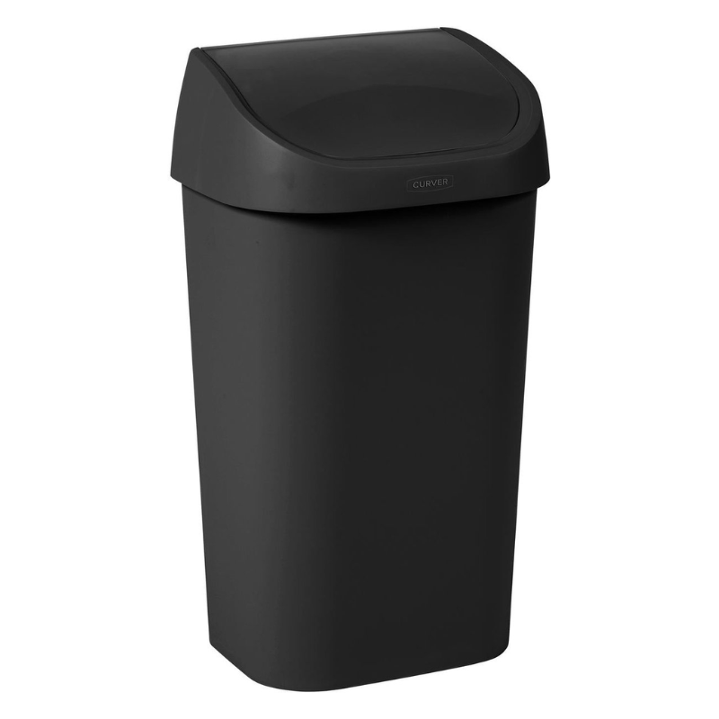 Curver Mistral Swing afvalbak 50 liter zwart