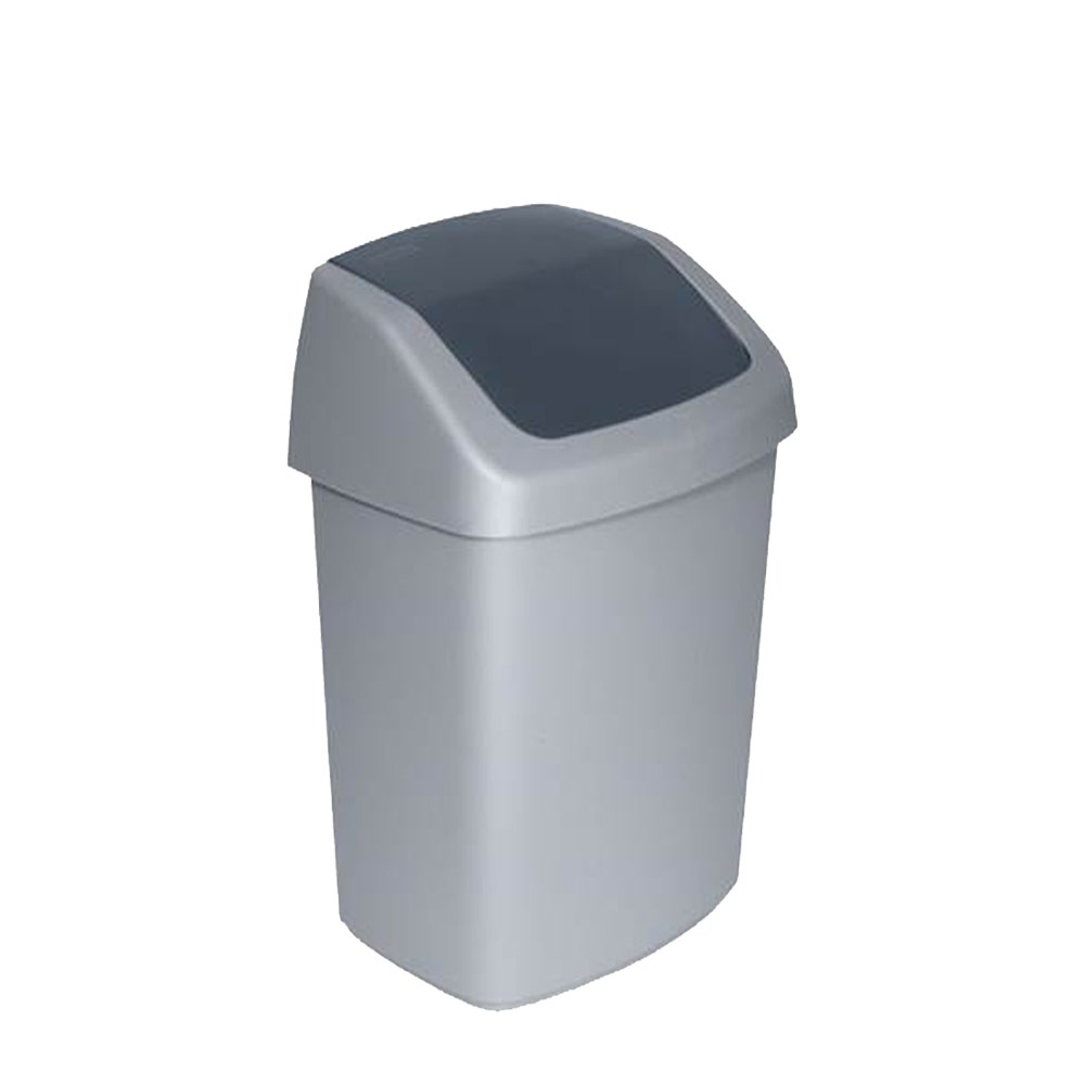 curver swing bin 10L zilver/antraciet