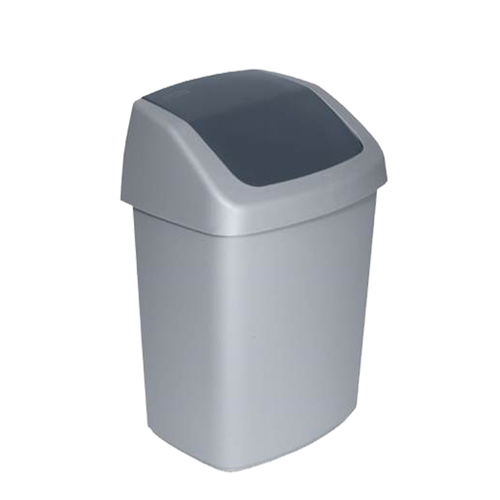 Curver Swing Bin 15 liter zilver/antraciet