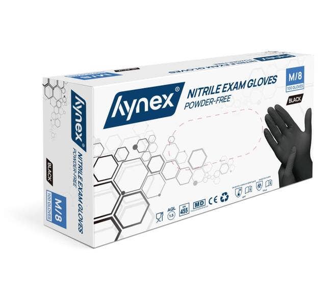 Hynex nitril handschoen zwart ongepoederd - Maat S - Doos 100 stuks