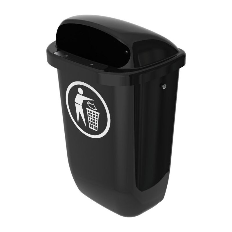 Kunststof buitenafvalbak DIN PK 50 liter antraciet 