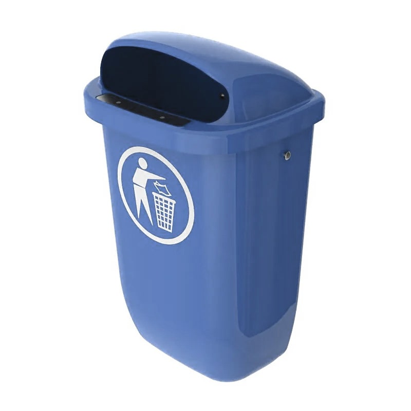 Kunststof buitenafvalbak DIN PK 50 liter blauw