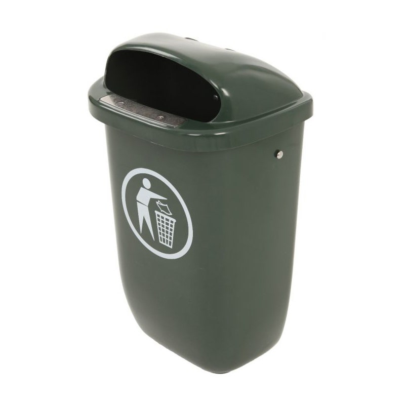 Kunststof buitenprullenbak 50 liter groen