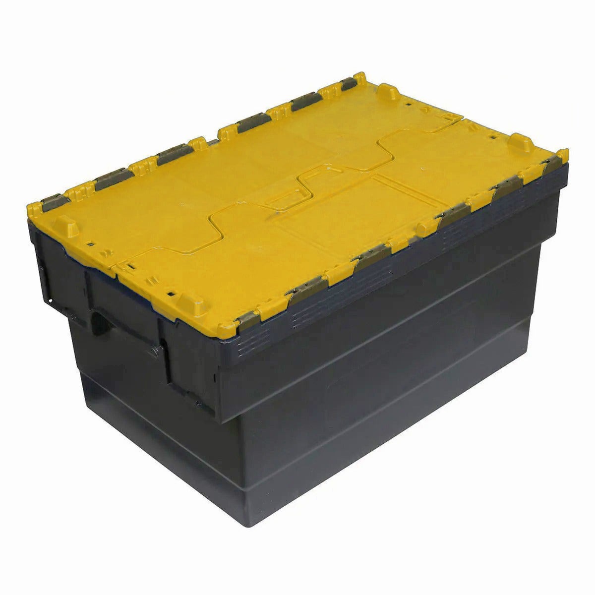 Distributiebak 55 liter - zwart-geel dicht