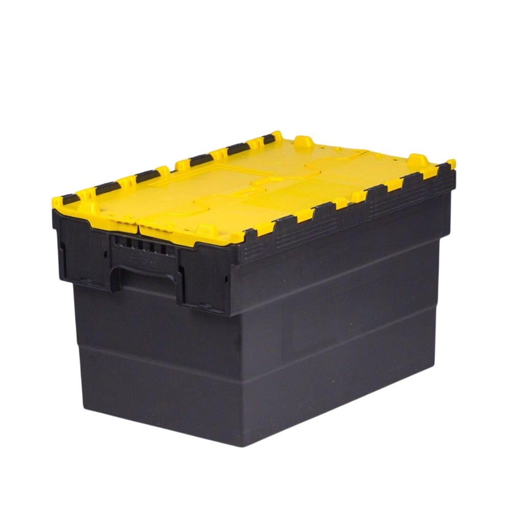 Distributiebak 63 liter - zwart-geel dicht