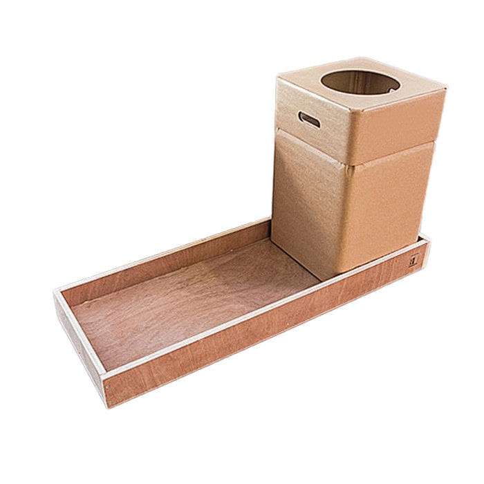 Dolly voor 3 kartonnen afvalboxen