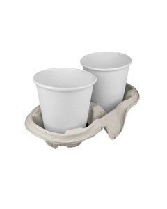 Draagtray karton - 2 gaats - 480 stuks per doos, met bekers
