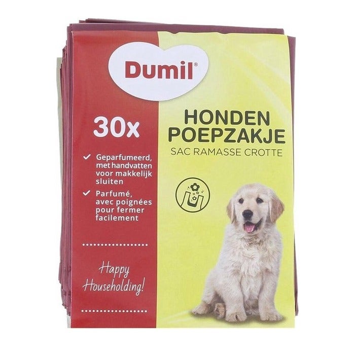 Dumil hondenpoepzakjes 27x38cm rood - 720 zakken - jaarvoorraad