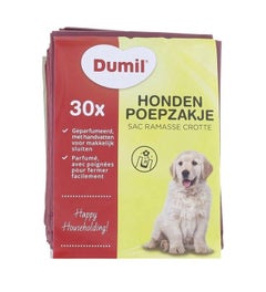 Dumil hondenpoepzakjes 27x38cm rood - 720 zakken - jaarvoorraad