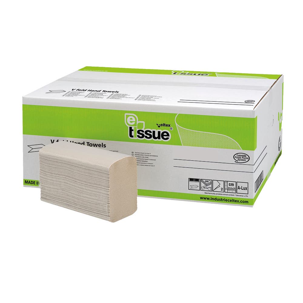 E-Tissue handdoekpapier Z-vouw - 100% gerecyled papier - Doos 3000 vel
